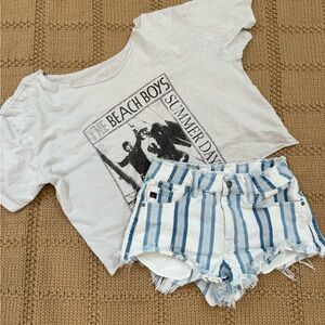 Kancan blue&white striped shorts size 0